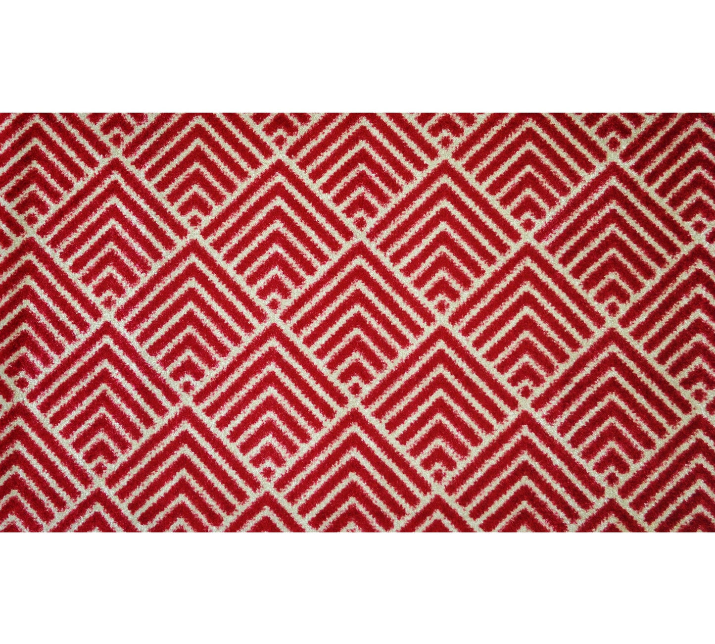 HomeRoots 2' x 4' Deep Red and Tan Arrow Geo Washable Floor Mat