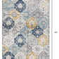 HomeRoots 2’ x 4’ Distressed Floral Area Rug in Blue Finish
