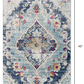 HomeRoots 2’ x 4’ Distressed Medallion Area Rug in Blue Finish