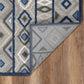 HomeRoots 2' x 4' Gray Blue Aztec Pattern Indoor Outdoor Area Rug