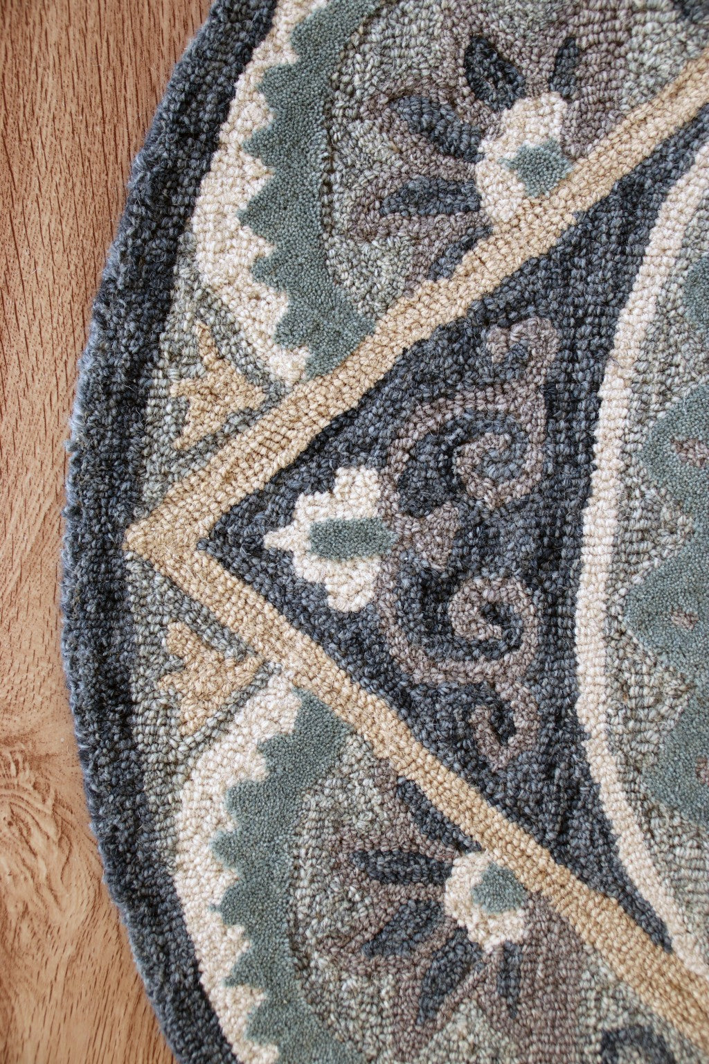 HomeRoots 2' x 4' Gray Geometric Medallion Hearth Rug