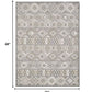 HomeRoots 2' x 4' Gray Ivory Aztec Pattern Indoor Outdoor Area Rug