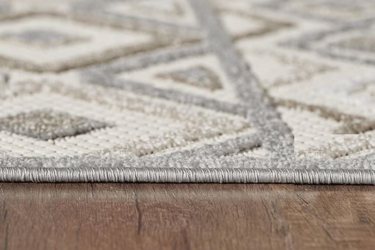 HomeRoots 2' x 4' Gray Ivory Aztec Pattern Indoor Outdoor Area Rug