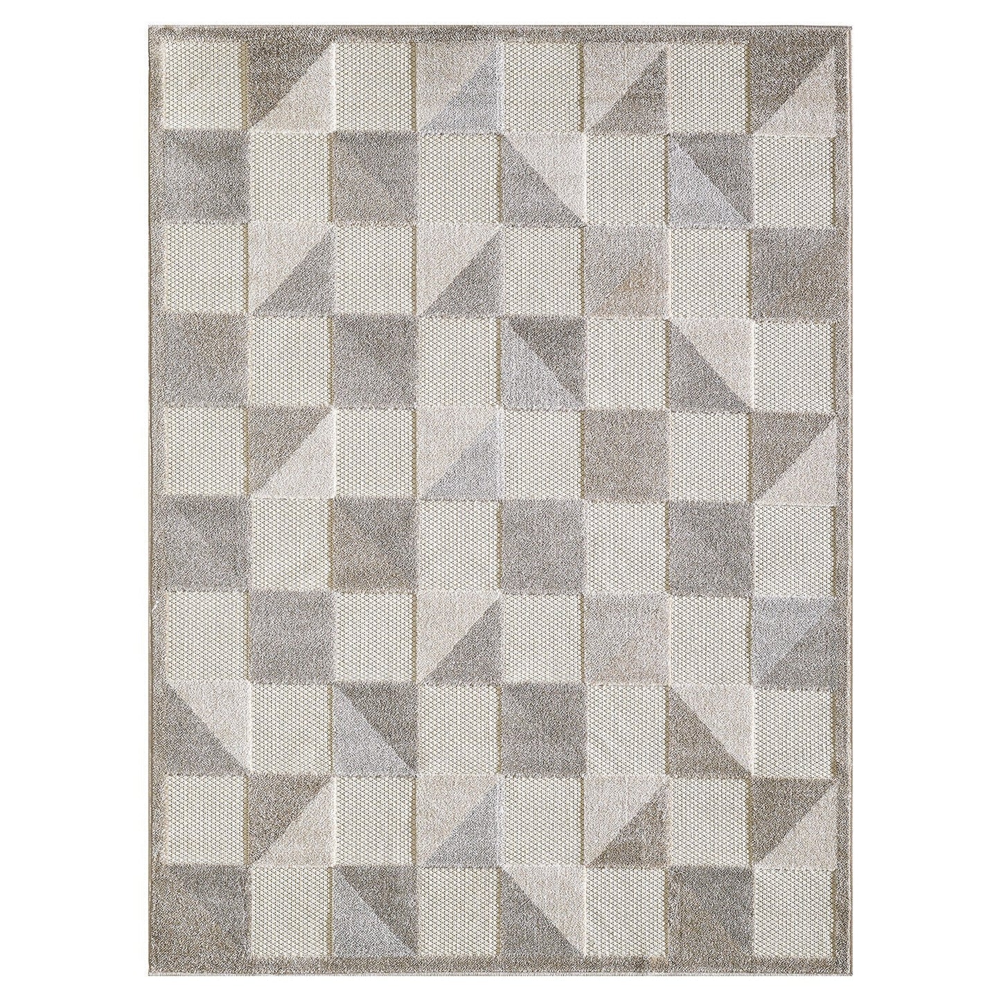 HomeRoots 2' x 4' Gray Triangle Indoor Outdoor Area Rug