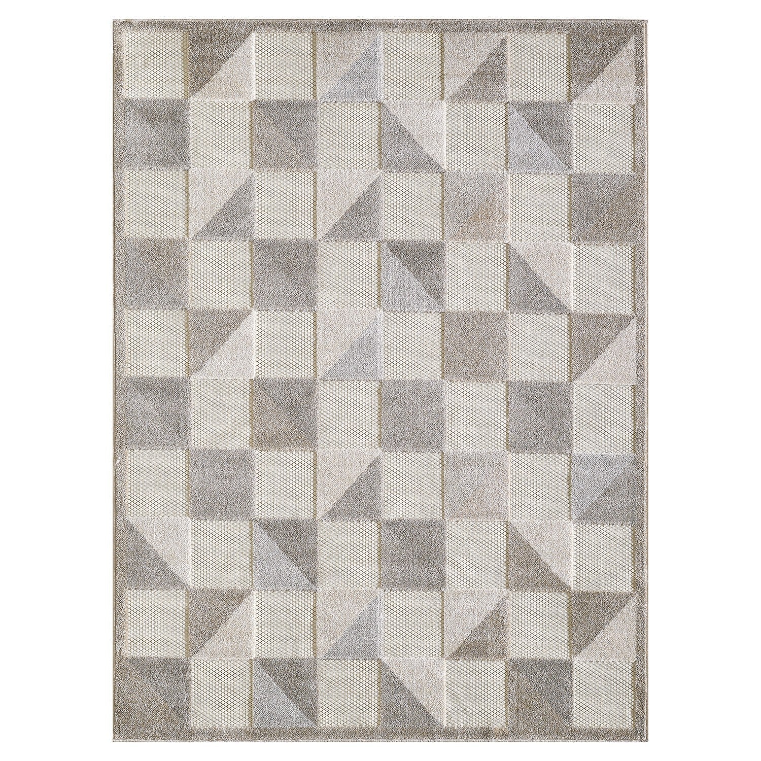HomeRoots 2' x 4' Gray Triangle Indoor Outdoor Area Rug