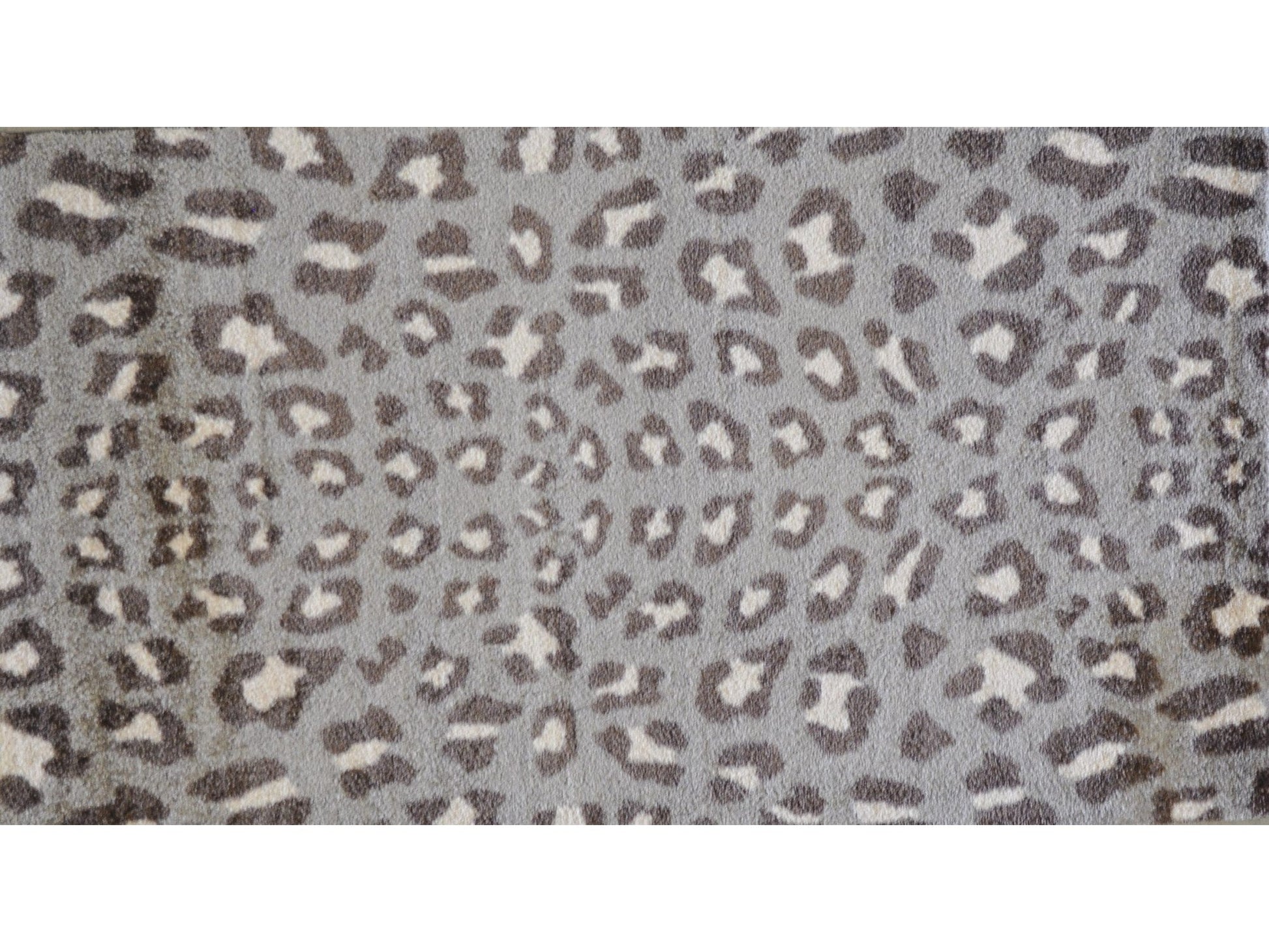 HomeRoots 2' x 4' Gray and Brown Cheetah Washable Floor Mat