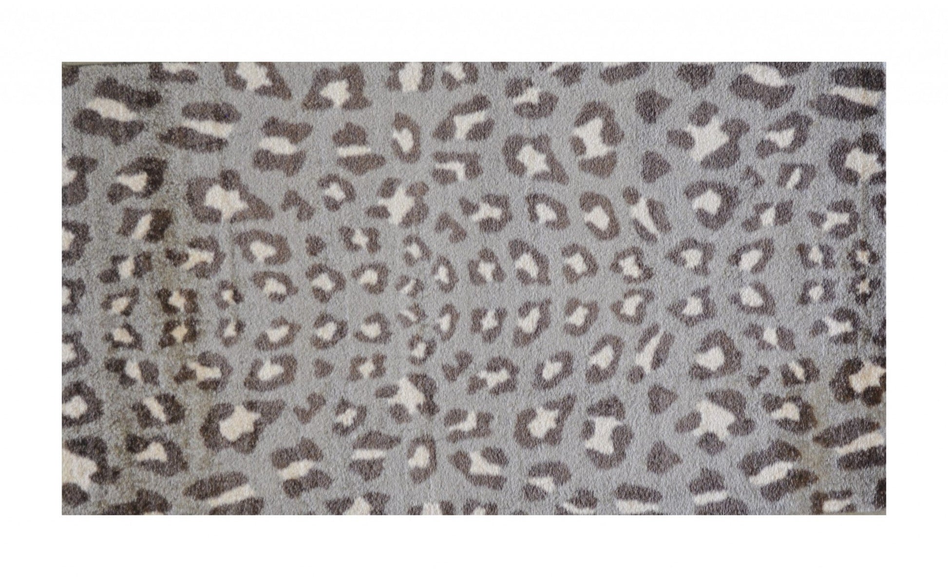 HomeRoots 2' x 4' Gray and Brown Cheetah Washable Floor Mat
