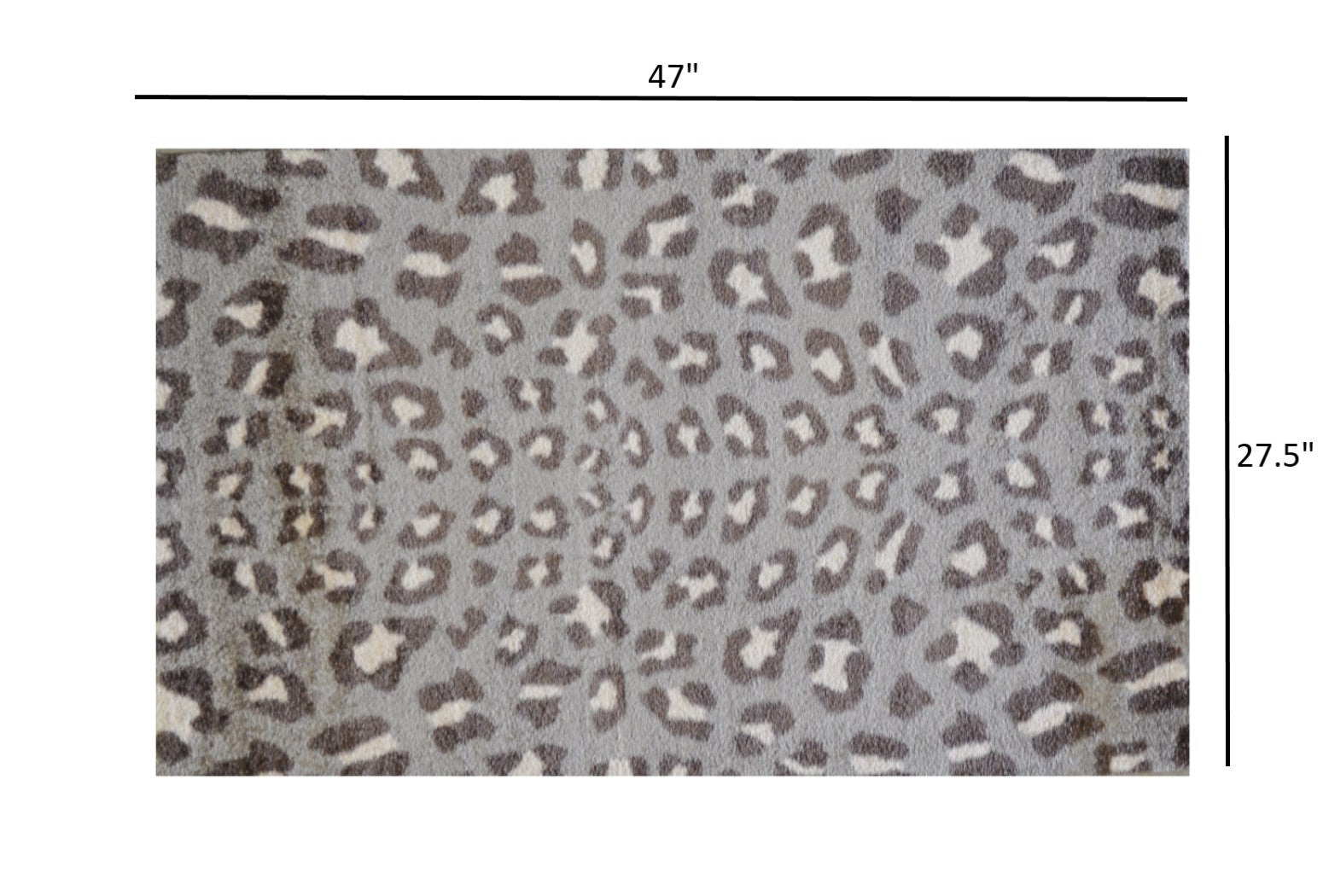 HomeRoots 2' x 4' Gray and Brown Cheetah Washable Floor Mat
