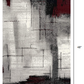 HomeRoots 2' x 4' Gray and Burgundy Abstract Area Rug