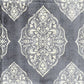 HomeRoots 2' x 4' Gray and Ivory Scallop Medallion Washable Floor Mat