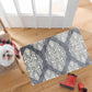 HomeRoots 2' x 4' Gray and Ivory Scallop Medallion Washable Floor Mat