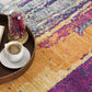 HomeRoots 2' x 4' Gray and Magenta Abstract Area Rug