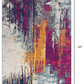 HomeRoots 2' x 4' Gray and Magenta Abstract Area Rug