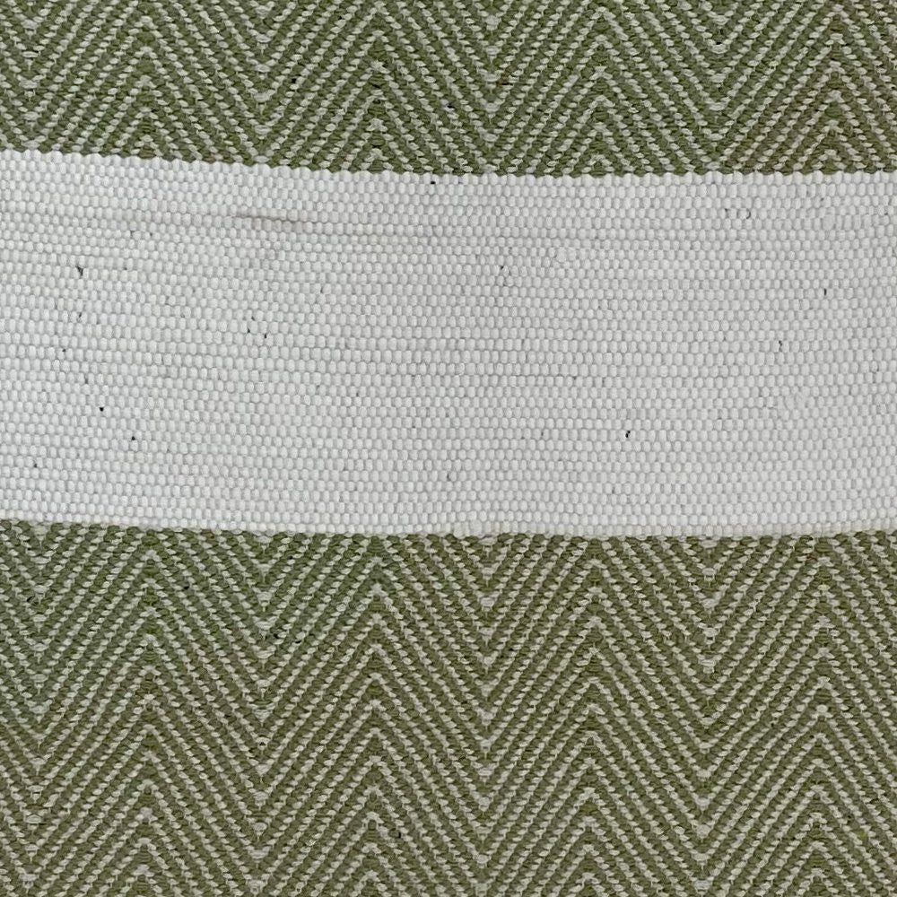 HomeRoots 2' x 4' Green and White Chevron Striped Area Rug