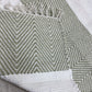 HomeRoots 2' x 4' Green and White Chevron Striped Area Rug