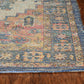 HomeRoots 2' x 4' Hand Woven Diamond Medallion Indoor Accent Rug With Blue and Rust Orange Finish