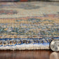 HomeRoots 2' x 4' Hand Woven Diamond Medallion Indoor Accent Rug With Blue and Rust Orange Finish