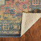 HomeRoots 2' x 4' Hand Woven Diamond Medallion Indoor Accent Rug With Blue and Rust Orange Finish