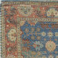 HomeRoots 2" x 4" Hand Woven Floral Traditional Indoor Accent Rug With Blue and Red Finish