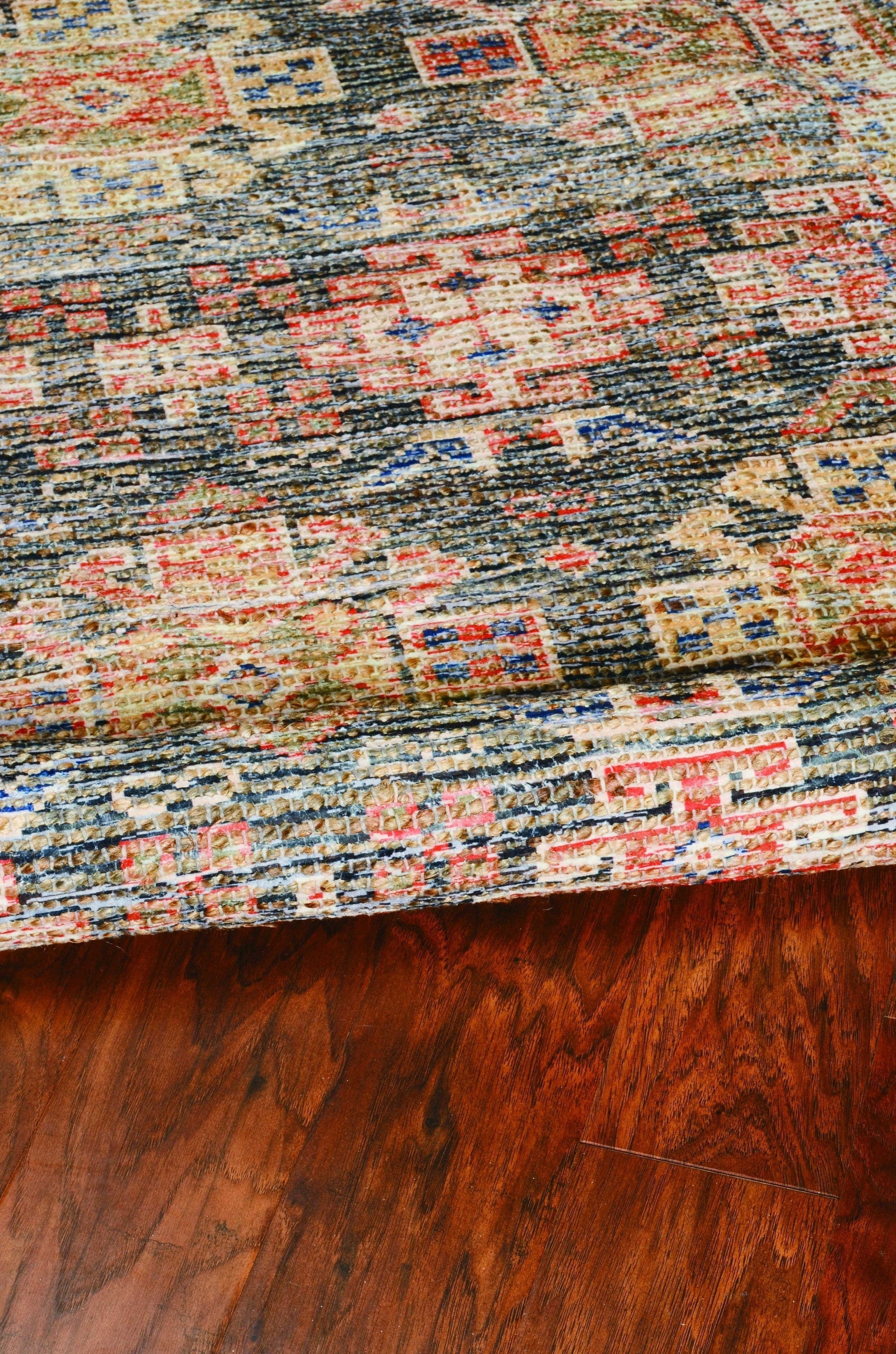 HomeRoots 2" x 4" Hand Woven Traditional Indoor Accent Rug With Charcoal Finish