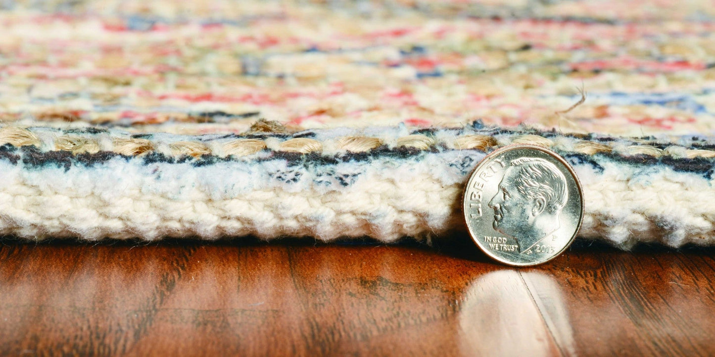 HomeRoots 2" x 4" Hand Woven Traditional Indoor Accent Rug With Charcoal Finish