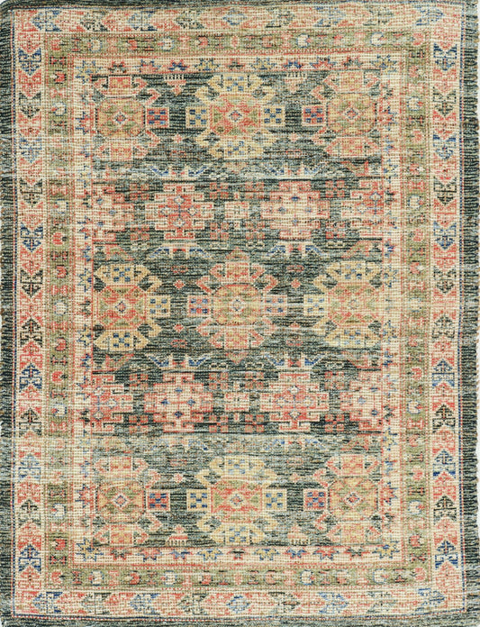HomeRoots 2" x 4" Hand Woven Traditional Indoor Accent Rug With Charcoal Finish