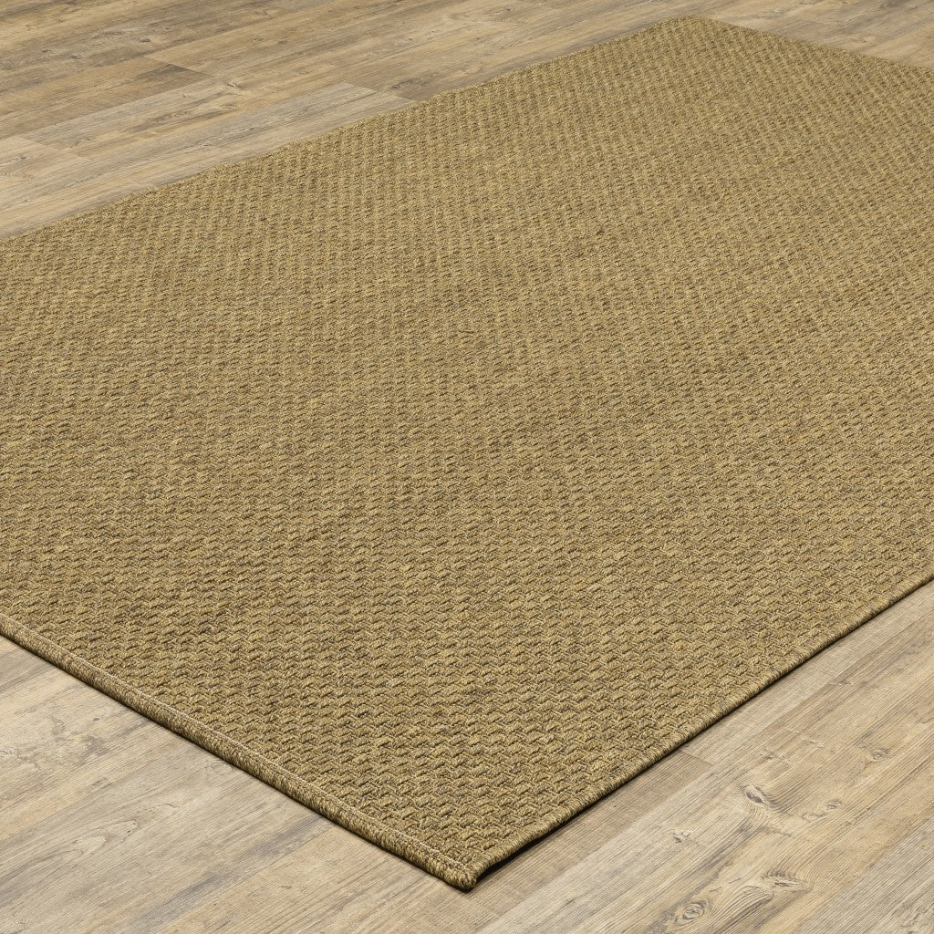 HomeRoots 2’ x 4’ Indoor Outdoor Scatter Rug in Solid Tan Finish