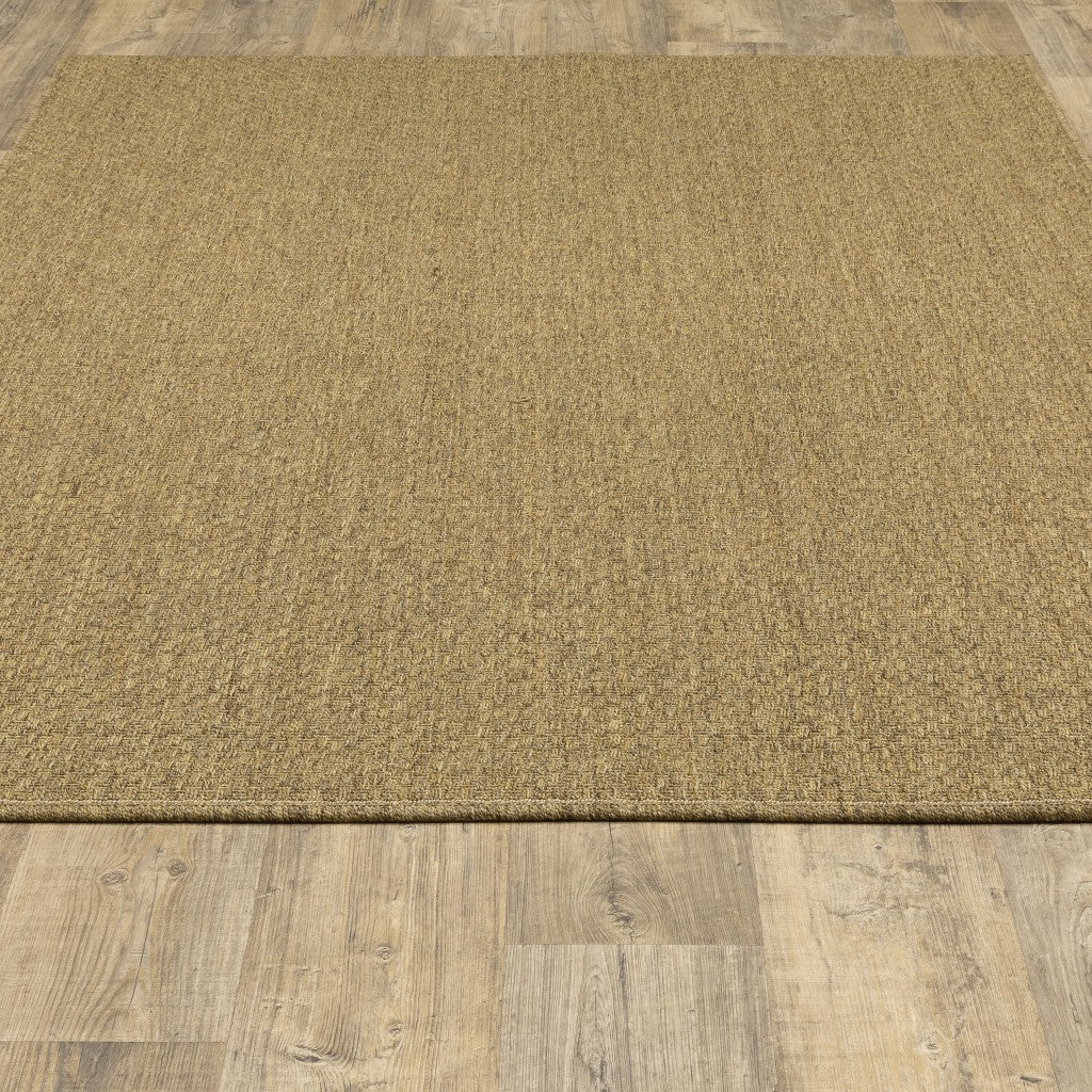 HomeRoots 2’ x 4’ Indoor Outdoor Scatter Rug in Solid Tan Finish