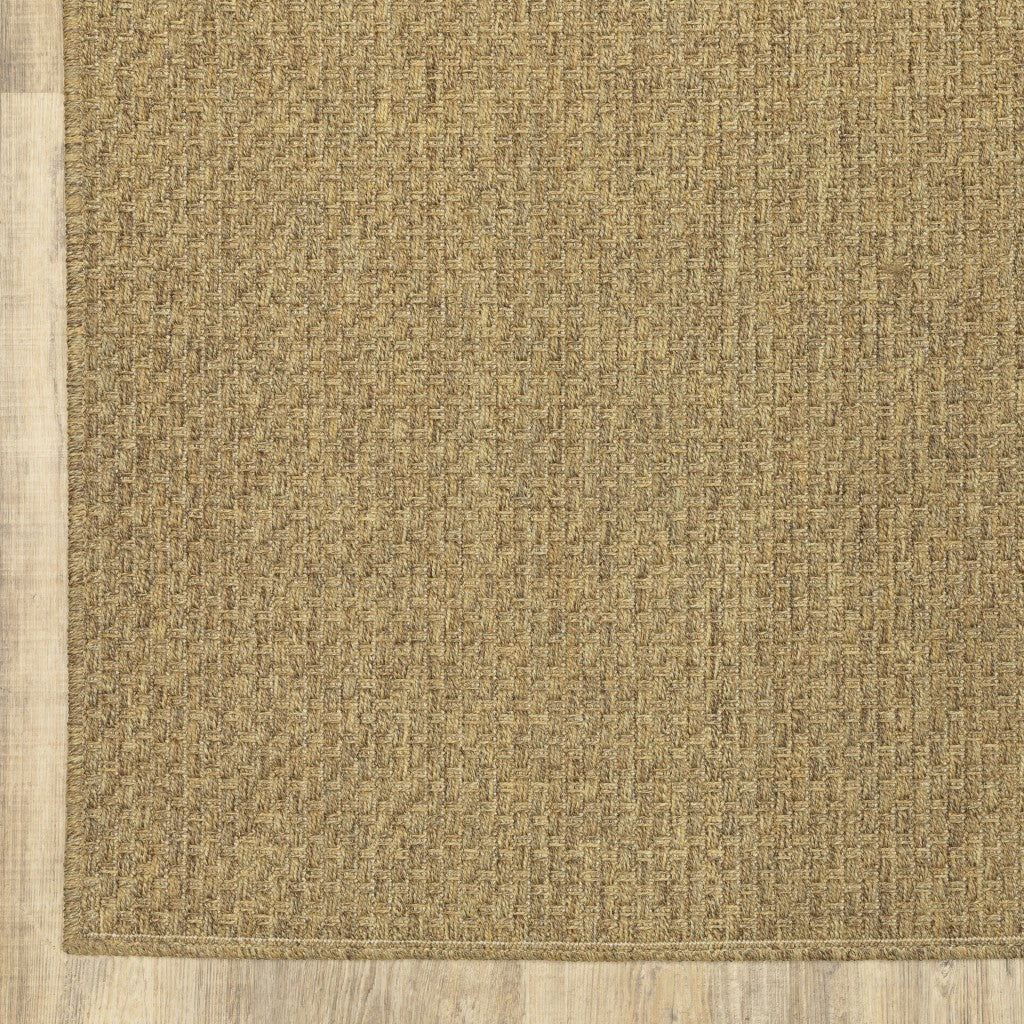 HomeRoots 2’ x 4’ Indoor Outdoor Scatter Rug in Solid Tan Finish
