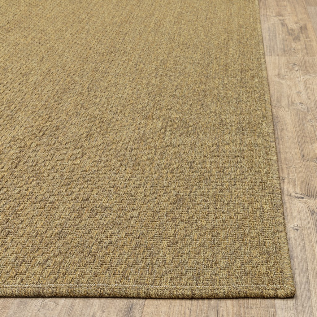 HomeRoots 2’ x 4’ Indoor Outdoor Scatter Rug in Solid Tan Finish