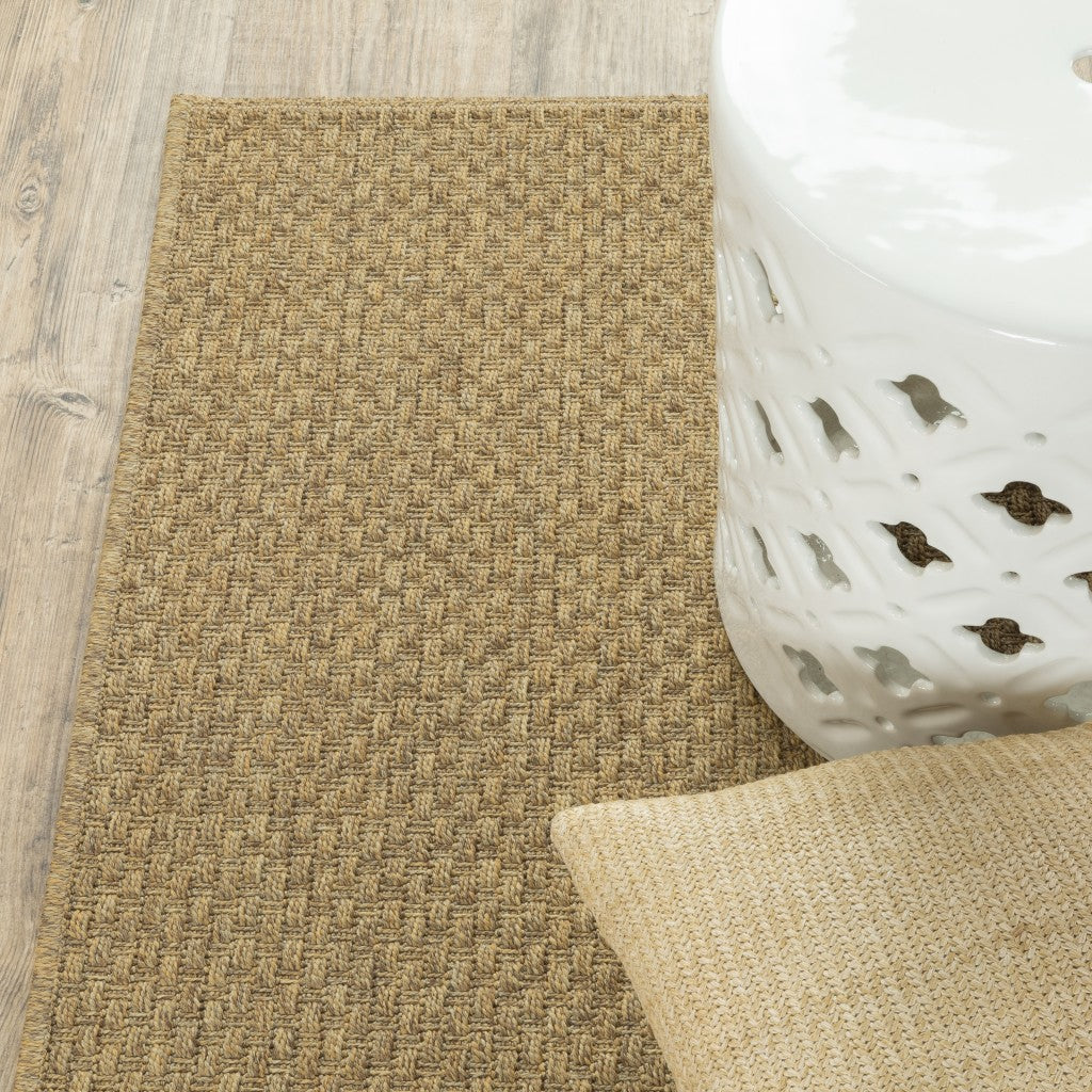 HomeRoots 2’ x 4’ Indoor Outdoor Scatter Rug in Solid Tan Finish