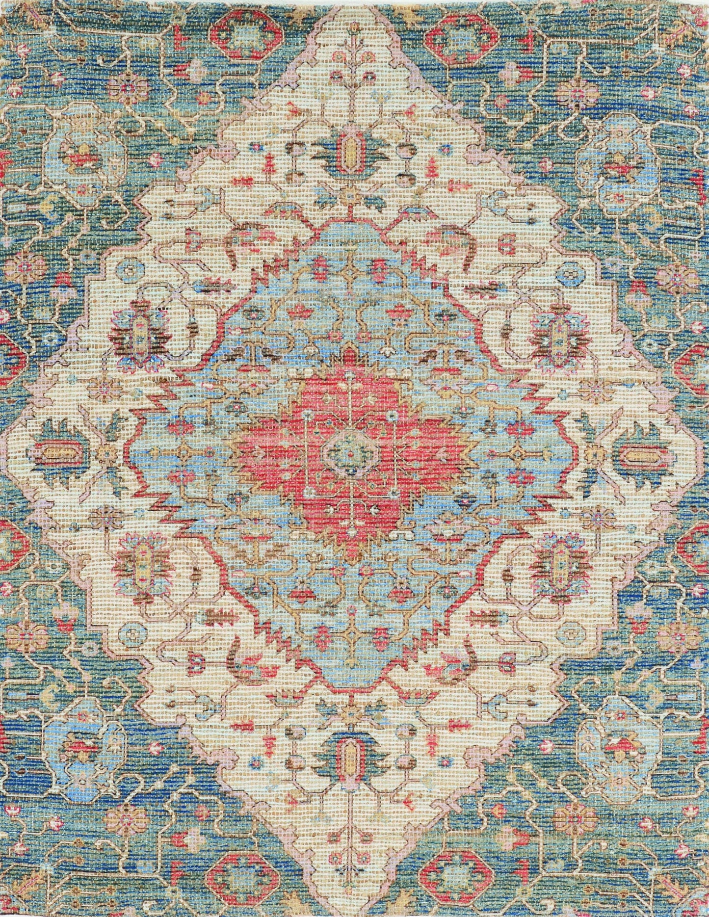 HomeRoots 2" x 4" Jute Blue or Red Area Rug