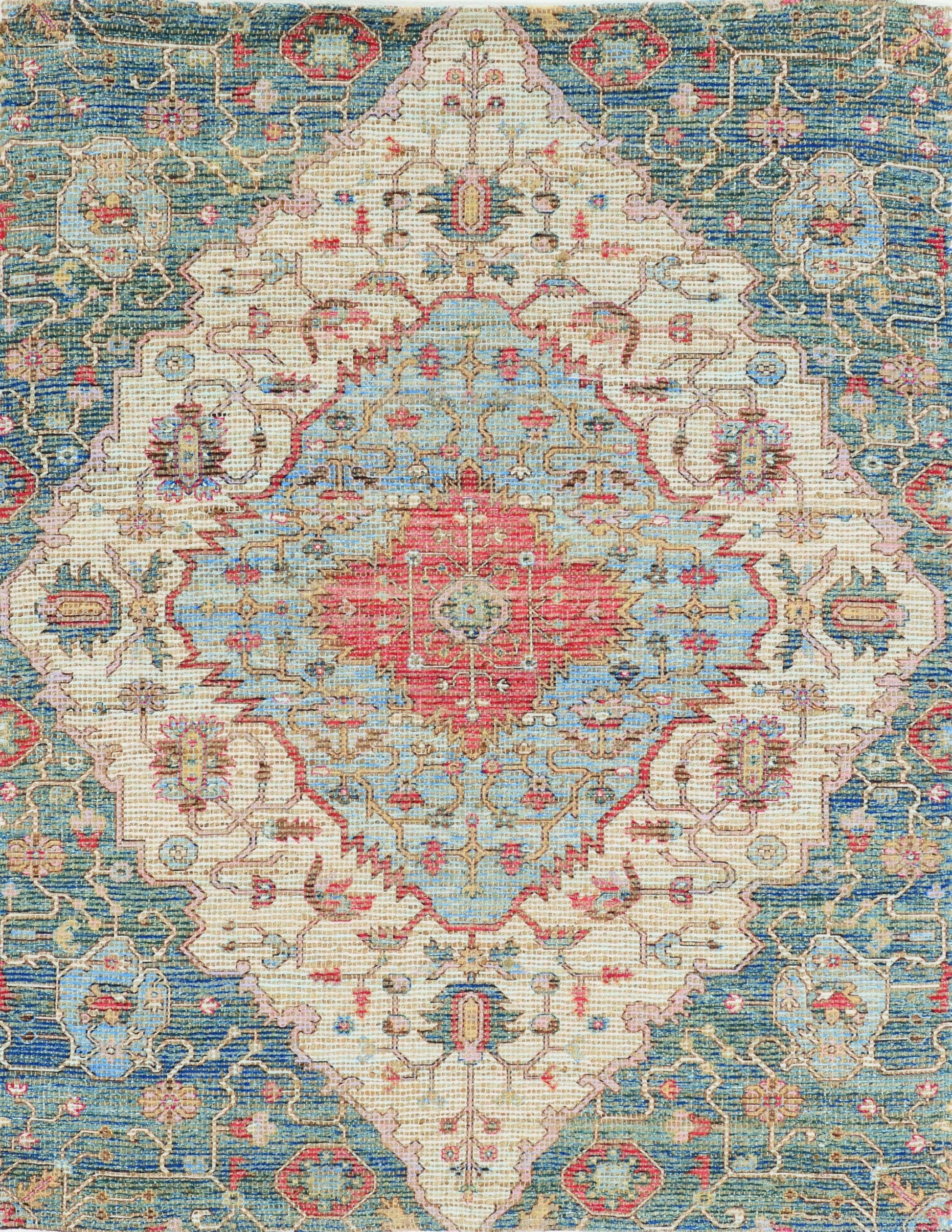 HomeRoots 2" x 4" Jute Blue or Red Area Rug