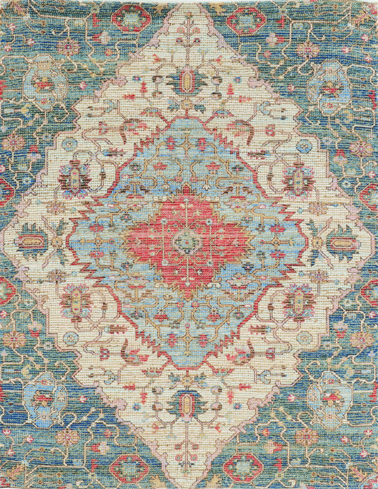 HomeRoots 2" x 4" Jute Blue or Red Area Rug