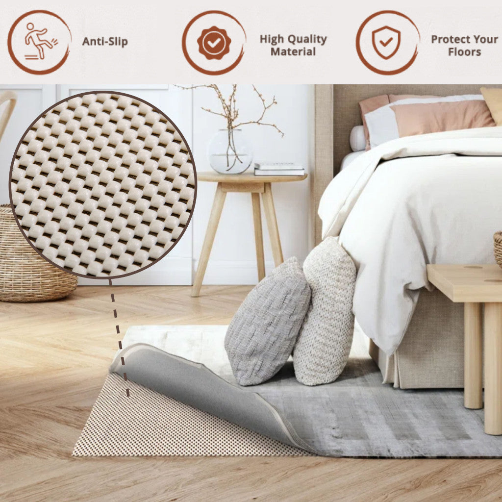 HomeRoots 2' x 4' King's Premium Non Slip Rug Pad in Ivory Finish