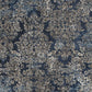HomeRoots 2' x 4' Machine Woven Damask Indoor Accent Rug With Slate Blue Finish