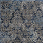 HomeRoots 2' x 4' Machine Woven Damask Indoor Accent Rug With Slate Blue Finish