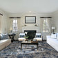 HomeRoots 2' x 4' Machine Woven Damask Indoor Accent Rug With Slate Blue Finish