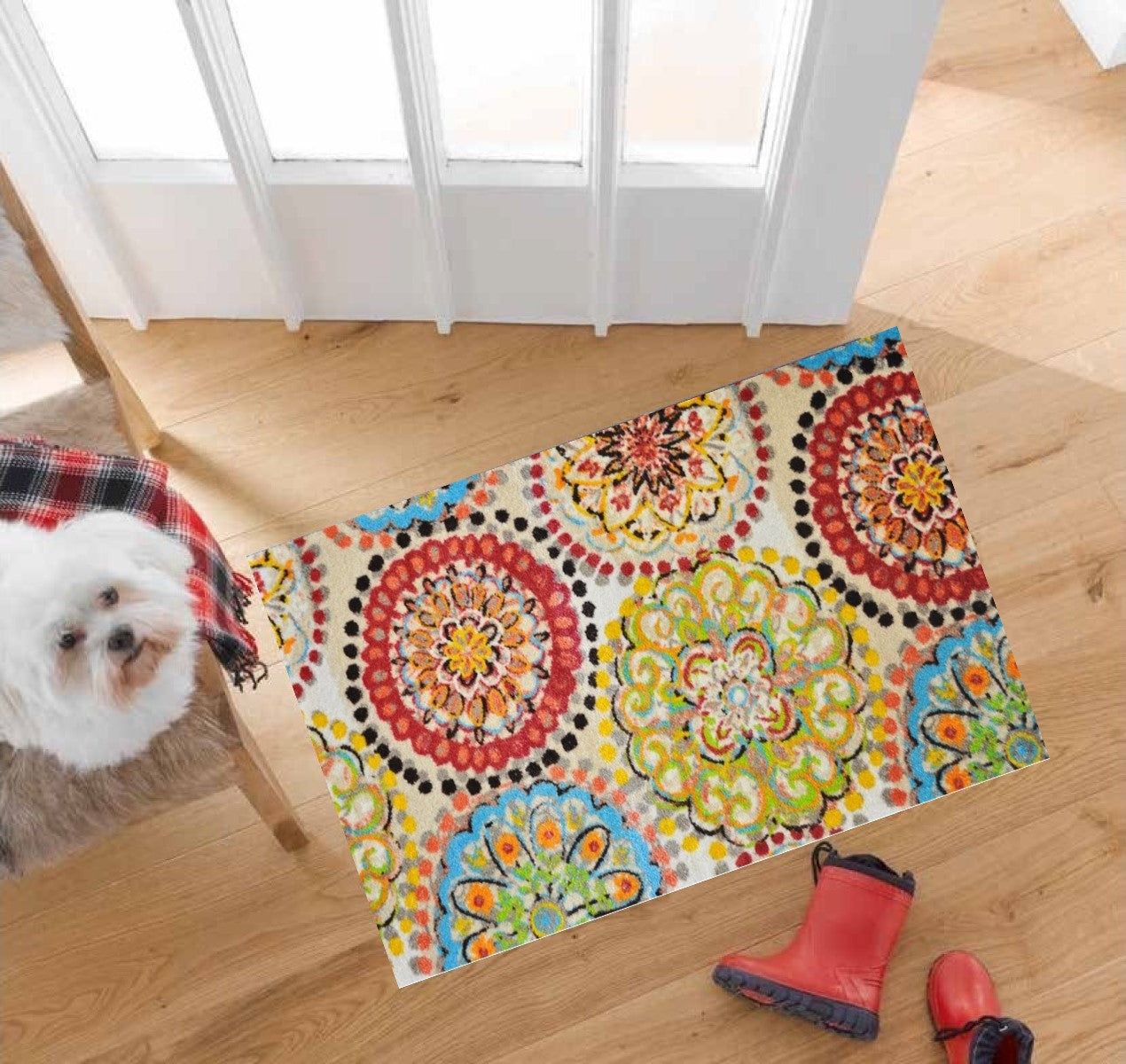 HomeRoots 2' x 4' Mediterranean Brights Washable Floor Mat