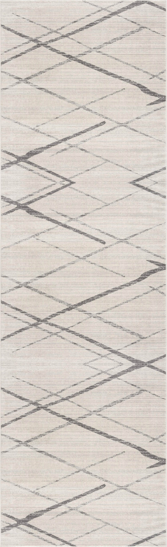 HomeRoots 2’ x 4’ Modern Abstract Pattern Area Rug in Gray Finish