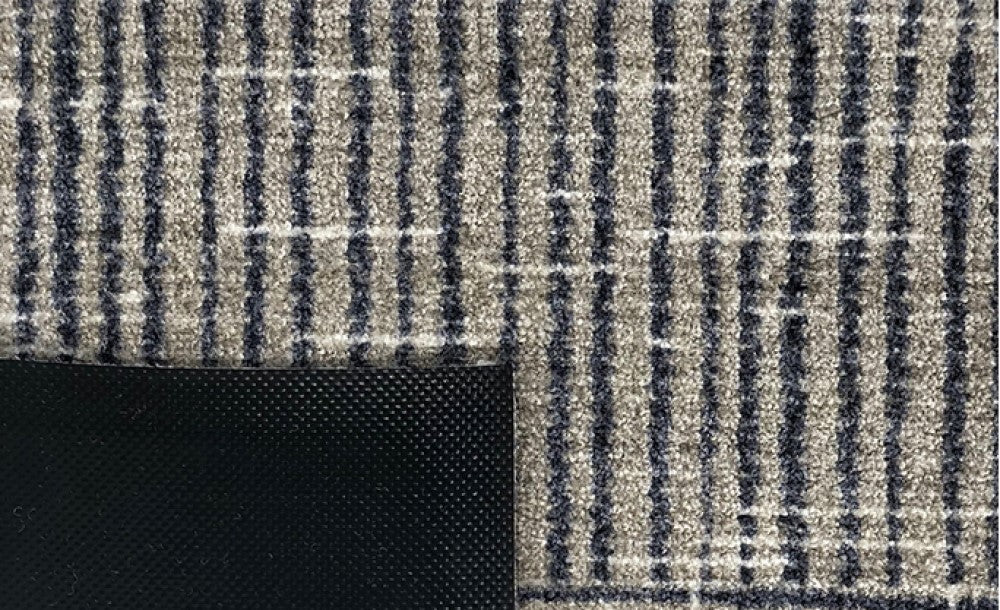 HomeRoots 2' x 4' Modern Geo Lines in Squares Washable Floor Mat
