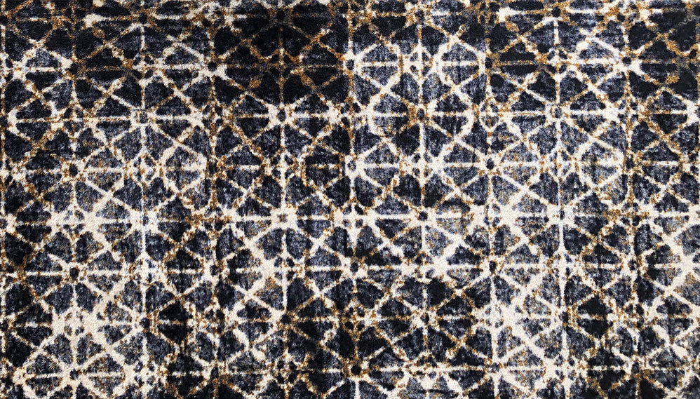 HomeRoots 2' x 4' Modern Ombre Geo Washable Floor Mat