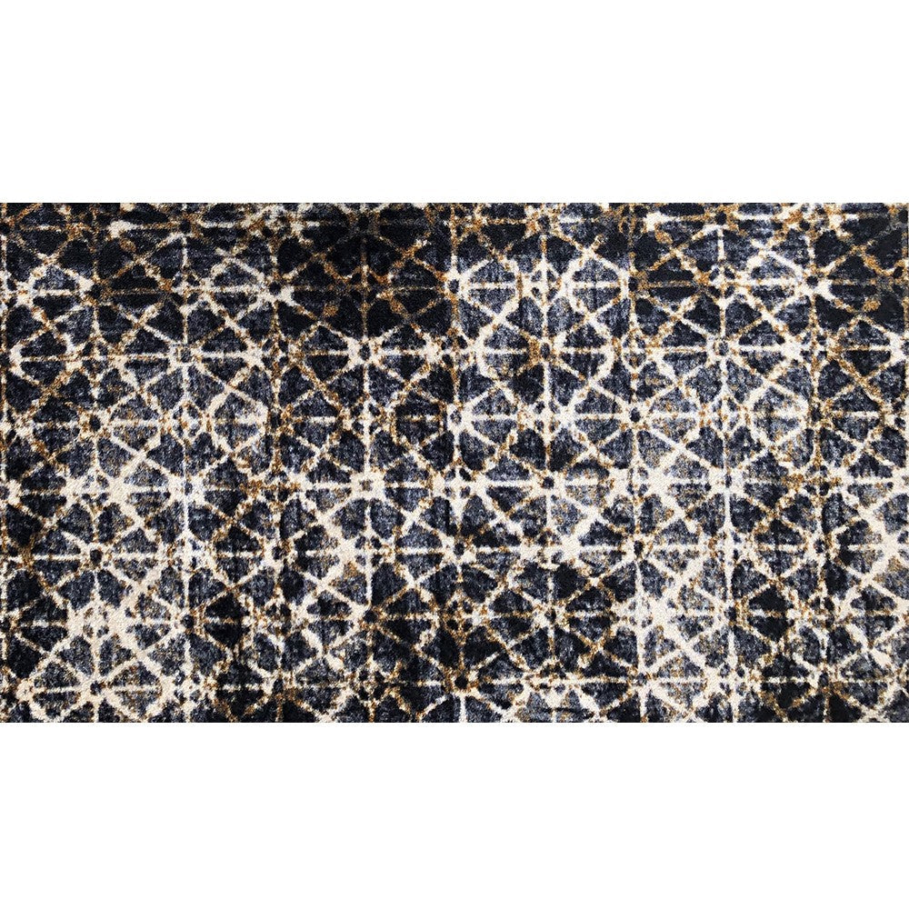 HomeRoots 2' x 4' Modern Ombre Geo Washable Floor Mat