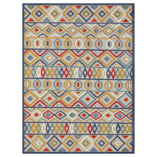 HomeRoots 2' x 4' Multicolor Aztec Pattern Indoor Outdoor Area Rug