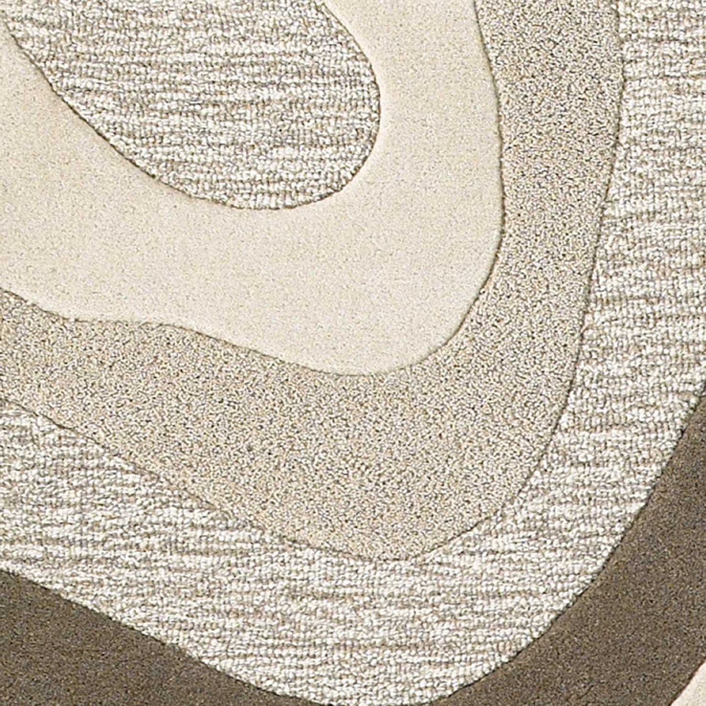HomeRoots 2 x 4' Natural Beige Hand Tufted Abstract Waves Indoor Accent Rug