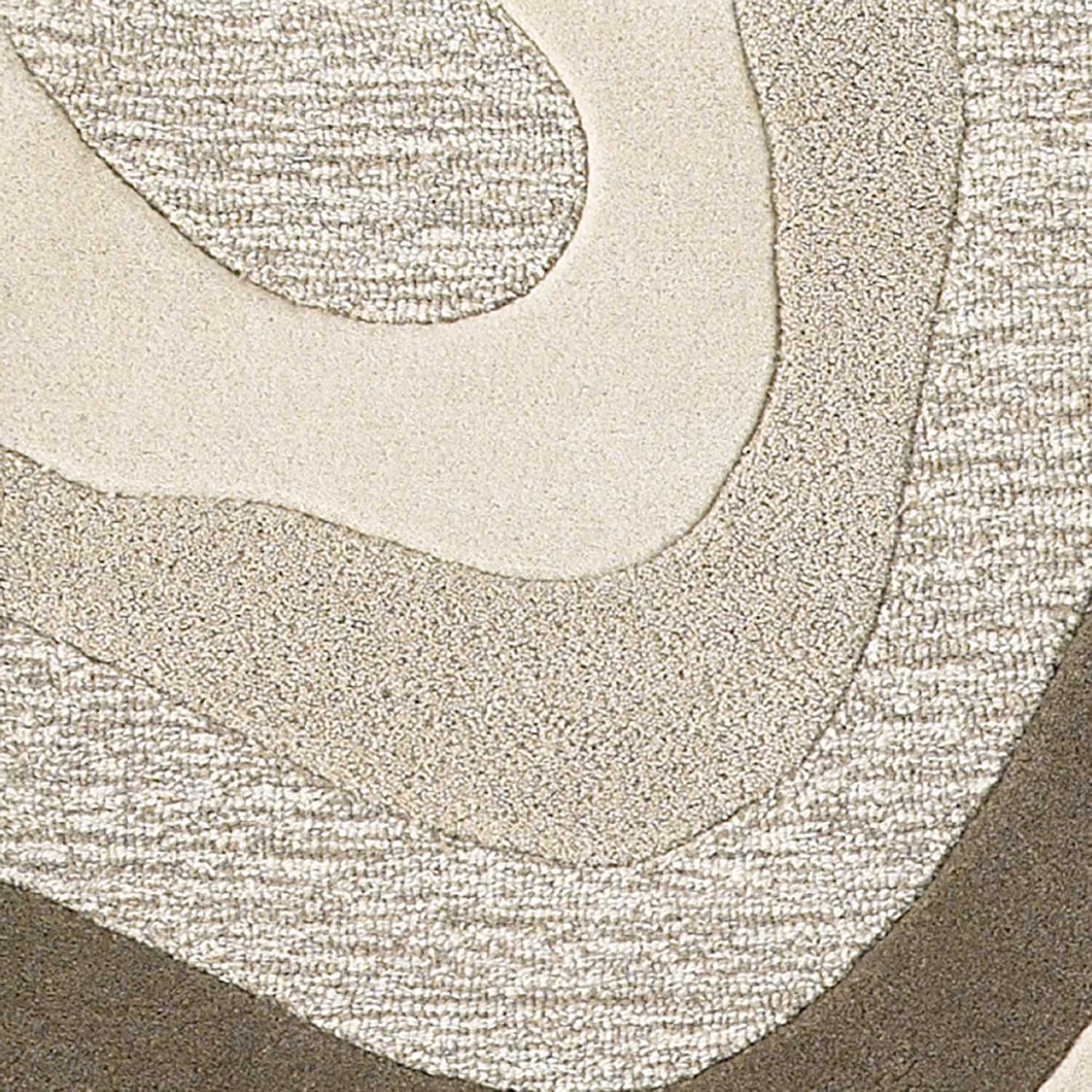 HomeRoots 2 x 4' Natural Beige Hand Tufted Abstract Waves Indoor Accent Rug