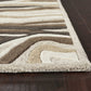 HomeRoots 2 x 4' Natural Beige Hand Tufted Abstract Waves Indoor Accent Rug