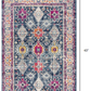 HomeRoots 2’ x 4’ Navy Traditional Decorative Area Rug