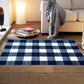 HomeRoots 2' x 4' Navy and White Buffalo Plaid Washable Floor Mat