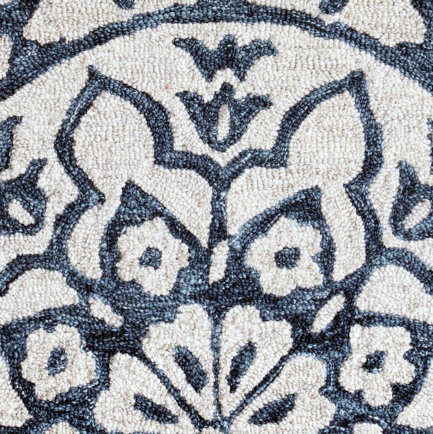 HomeRoots 2' x 4' Navy and White Decorative Hearth Rug